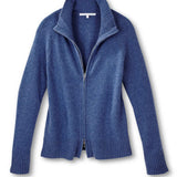 Women's Cashmere Zip Front Cardigan Sweater