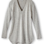 Women's Cashmere V-Neck Tunic Sweater