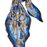 Alpine Cashmere's Made in Italy Grande Firenze Square Scarf in Azure Blue